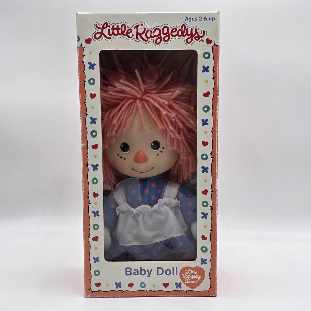 RARE Little Raggedy ANN Doll 1991 MACMILLAN, Pink hair, vinyl head NEW W /BOX